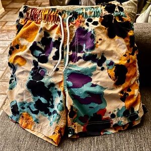 Urban Outfitters Men's Medium Multicolor Abstract Print Swim Shorts